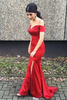Bridelily Off the Shoulder 2019 Prom Dresses Mermaid Sexy Front Split Evening Gowns CE0053