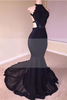 Bridelily Pretty Black Open Back Lace Prom Dresses 2019 Sleeveless Pretty Tulle Cheap Evening Gown