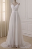 Bridelily Ruffle Vneck Empire Chiffon Aline Wedding Dress