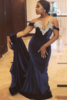 Bridelily Sexy V Neck Crystal Mermaid Off Shoulder Beaded Velvet Prom Dresses