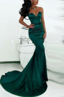 Bridelily Simple Green Sweetheart Mermaid Evening Dress Cheap Custom Made Formal Party Dresses