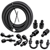 20Feet 6AN Stainless Steel Braided Fuel Line + 10PCS Push Lock Fitting Hose End