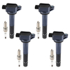 4 Ignition Coil + Spark Plugs compatible for Acura TSX L4 2.4L 2009-2014 UF629 97390 5C1683