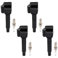 4 Ignition Coil + Spark Plugs compatible for Audi A3 A4 A5 A6 Q5 Q7 S3 TT TTS Quattro UF716