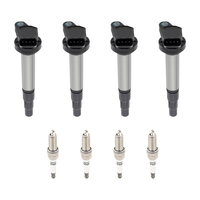 4 Ignition Coil + Spark Plugs compatible for Toyota Corolla Matrix compatible for Prius Corolla C-HR UF596