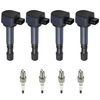 4 Ignition Coils + Spark Plugs compatible for Acura EL compatible for Honda Civic L4 1.7L 2001-2005 UF400