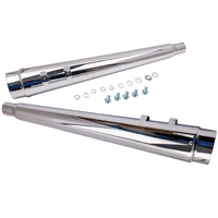 4 inch Silver Megaphone Exhaust Slip On Mufflers Pipes for Touring Baggers