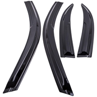 4 Pcs JDM Mugen Style 3D Wavy Black Tinted Window Visor compatible for Acura TSX 2009-2014