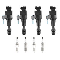4pcs Ignition Coil + 4pcs Spark Plugs compatible for Buick Saab Solstice compatible for GMC Sky G5/6 UF491