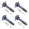 4x Ignition Coil + 4x Spark Plug compatible for Suzuki Grand Vitara Kizashi 2.4L 2009-2013