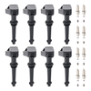 8 Ignition Coil + Spark Plugs compatible for Jaguar XF XJ XK XKR compatible for Land Rover LR4 Range UF618