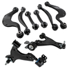 8x Front Lower + Rear Upper Control Arms for 07-17 compatible for GMC Acadia Enclave Traverse