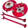 Compatible for BMW E36 Z4 X3 Adjustable Rear Camber Control Arms + Front Camber Plate Red