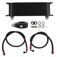 Universal Engine Oil Cooler 13 ROW AN10 + Filter Adapter Kit + Nylon Oil Lines