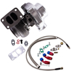 Universal T70 Turbo Turbocharger T3. 82 A/R + Oil Drain Return FEED Line Kit TCD