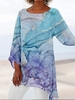 Abstract Crew Neck Casual Tunics