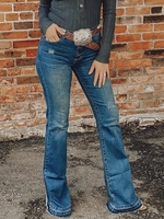 Anniecloth 1 Women Bottoms Casual Shift Denim Blue Bottoms