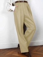 Anniecloth Paneled 1 Women Bottoms Vintage Paneled Polyester Khaki Bottoms