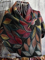 Anniecloth Red Scarves & Shawls Knitted Vintage Autumn Scarves & Shawls