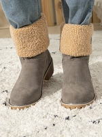 Anniecloth Shoes Round Toe Black Chunky Heel Shoes