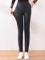 Basics Plain Spring/Fall High Waist Heavyweight Formal Fit Long Long Leggings for Women