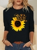 Casual Abstract Autumn Crew Neck Mid-weight No Elasticity Long Sleeve Regular H-Line Sweatshirts for Women