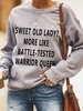 Casual Autumn Micro-Elasticity Long Sleeve Fit Crew Neck Cotton-Blend Regular Sweatshirts for Women
