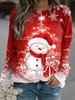 Casual Christmas Autumn Micro-Elasticity Daily Regular Fit Christmas Regular Regular Sweatshirts for Women