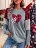 Casual Color Block Winter No Elasticity Holiday Loose Jersey Crew Neck H-Line T-shirt for Women