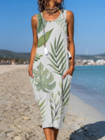 Casual Cotton Blends Midi Dresses