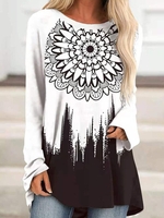 Casual Cotton Blends Tribal Tunics