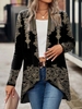 Casual Ethnic Spring/Fall Natural Daily Long Sleeve Mid-long H-Line Regular Kimonos for Women
