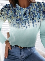 Casual Floral Fit Cotton-Blend T-Shirts & Tees