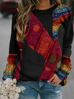 Casual Long Sleeve Cotton-Blend T-Shirts & Tees - Anniecloth