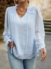Casual Plain Spring/Fall V neck Micro-Elasticity Daily Long Sleeve Regular Regular Shirts for Women