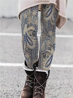 Casual Regular Fit Paisley Leggings
