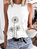 Casual Sleeveless Cotton-Blend Tank Tops & Camis - Anniecloth