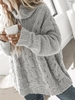 Casual Solid Twisted Turtleneck Long Sleeve Sweater - Anniecloth