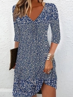 Casual Summer Abstract graphic Regular Fit Jersey Best Sell Three Quarter AA No Dresses for Women