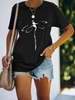 Casual Summer Dragonfly Daily Loose Short Sleeve Crew Neck Regular H-Line T-shirts for Women