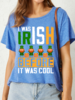 Casual Summer Shamrock Daily Loose Short Sleeve Crew Neck Cotton-Blend H-Line T-shirts for Women