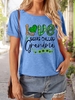 Casual Summer Shamrock Micro-Elasticity Daily Loose Cotton-Blend Regular Regular T-shirts for Women