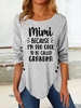Casual Text Letters Spring Printing Micro-Elasticity Long sleeve Crew Neck Regular Regular T-shirt for Women