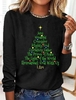 Casual Winter Christmas Polyester Cotton Regular Fit Crew Neck Regular H-Line Regular T-shirt for Women