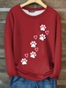 Casual Winter Dog Micro-Elasticity Regular Fit Long Sleeve Crew Neck H-Line Fleece Sweatshirts for Women