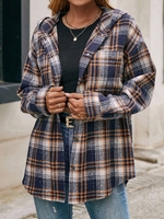 Checked/plaid Basics Hooded Outerwear