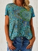 Cotton-Blend Casual Fit Floral Design T-Shirts & Tees
