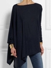Cotton-Blend Crew Neck Casual Fit Tunics
