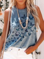 Cotton-Blend Shift Casual Crew Neck T-Shirts & Tees - Anniecloth