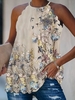 Cotton-Blend Sleeveless Floral-Print Floral Blouses - Anniecloth